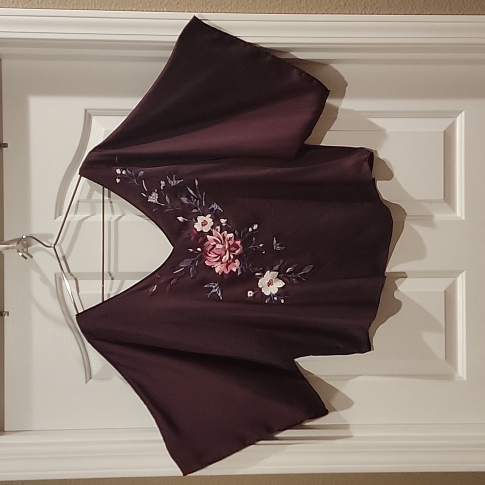 White House Black Market Embroidered Blouse XLP